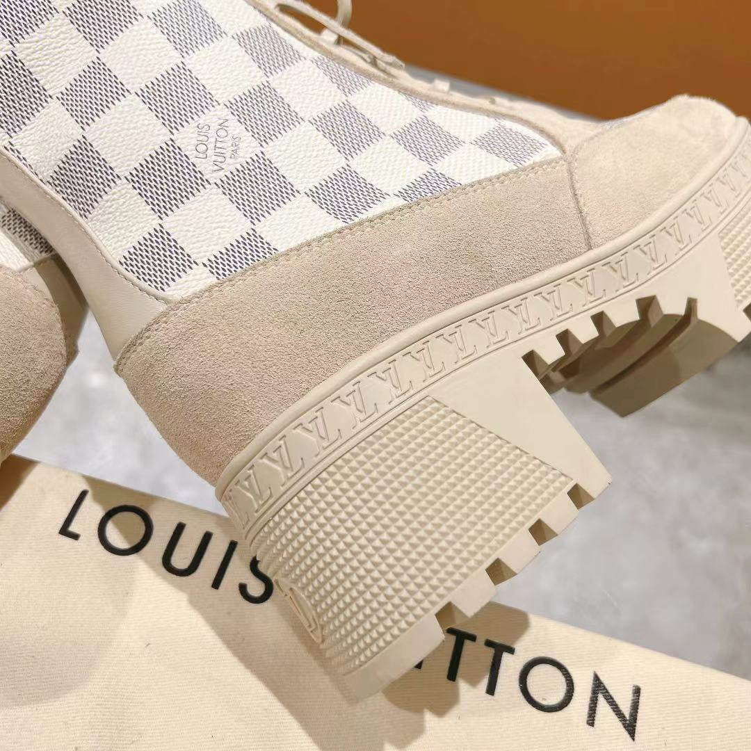 LV LAUREATE PLATFORM DESERT BOOT DAMIER AZURE