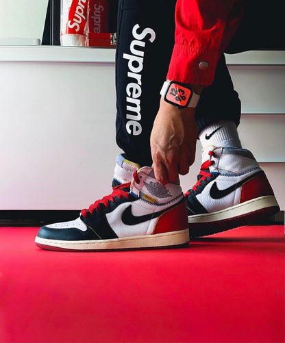 LW - Union x AJ1 High white and red stitching