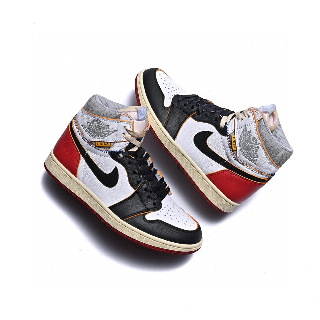 LW - Union x AJ1 High white and red stitching