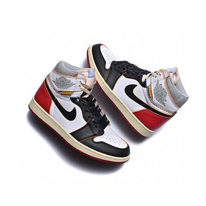 LW - Union x AJ1 High white and red stitching