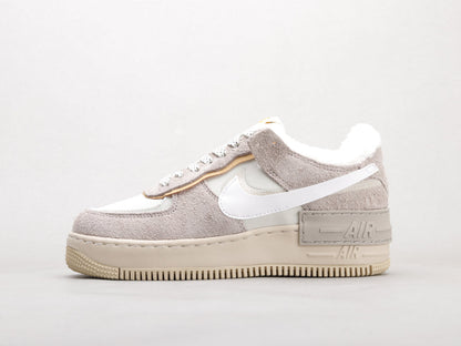 LW - AF1 Shadow gray and white deconstructed plus velvet