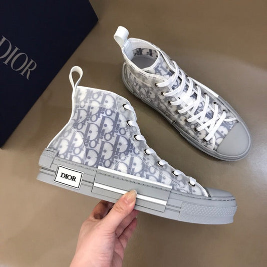 LW - DIR B23 White and Navy HIGH-TOP SNEAKER