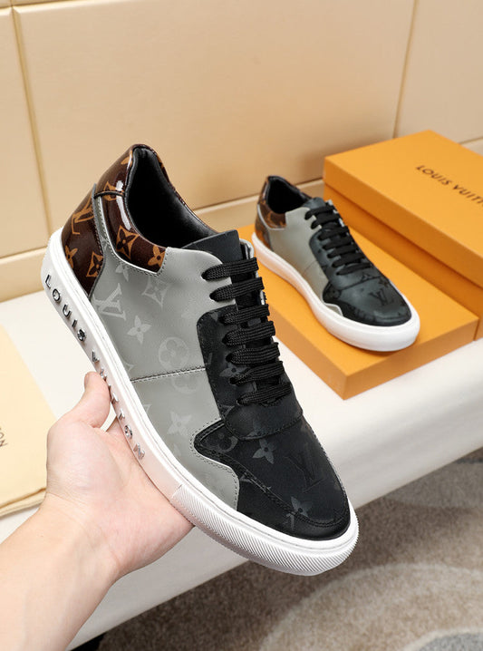 LW - LUV LWnogram Denim Brown And Gray Sneaker