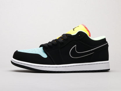 LW - AJ1 Black, blue and yellow stitching