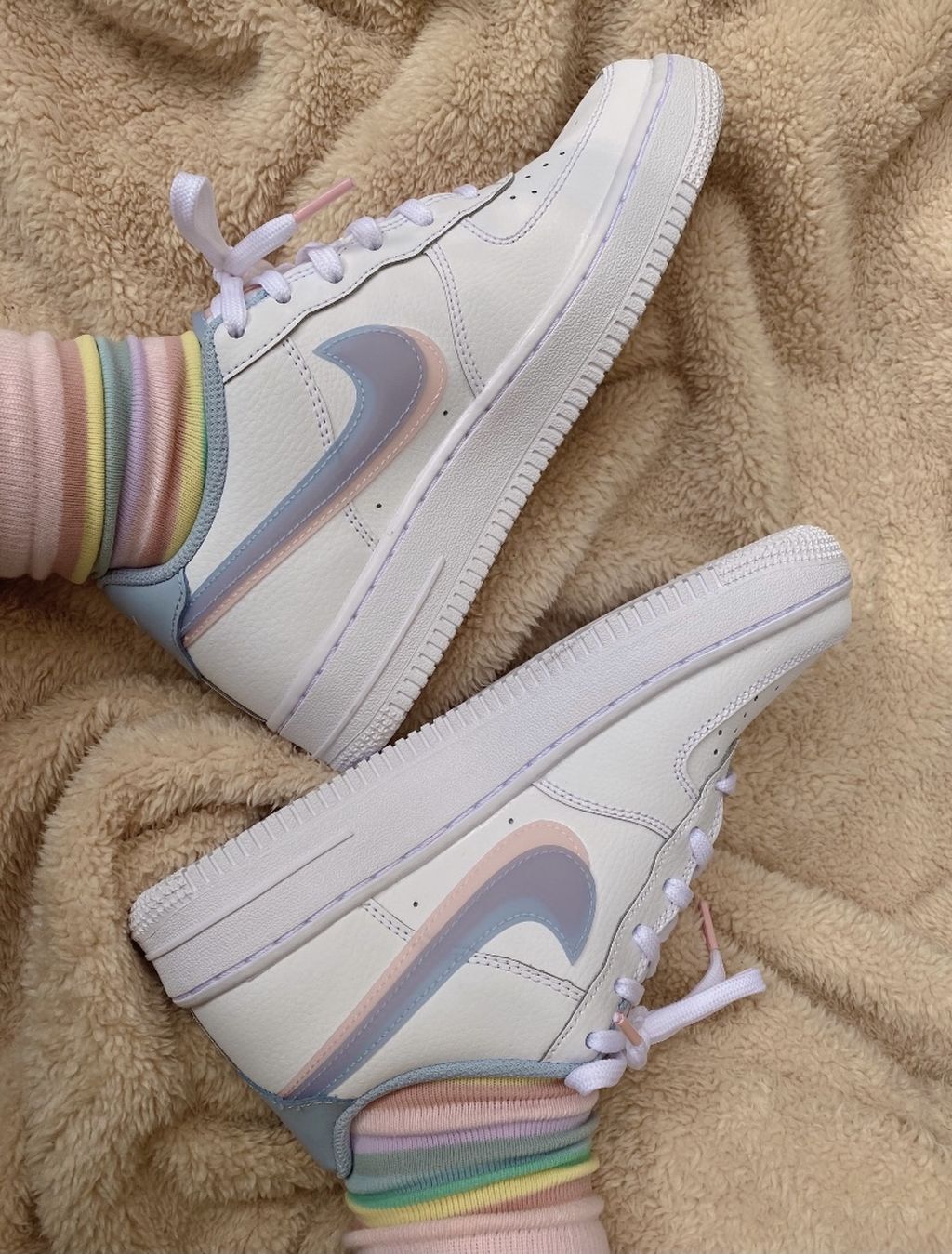 LW - AF1 Blue Pink Double Hook Women's