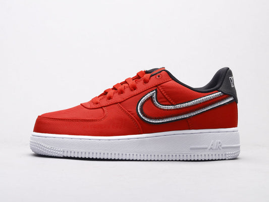 LW - AF1 Reverse Stitch red and white