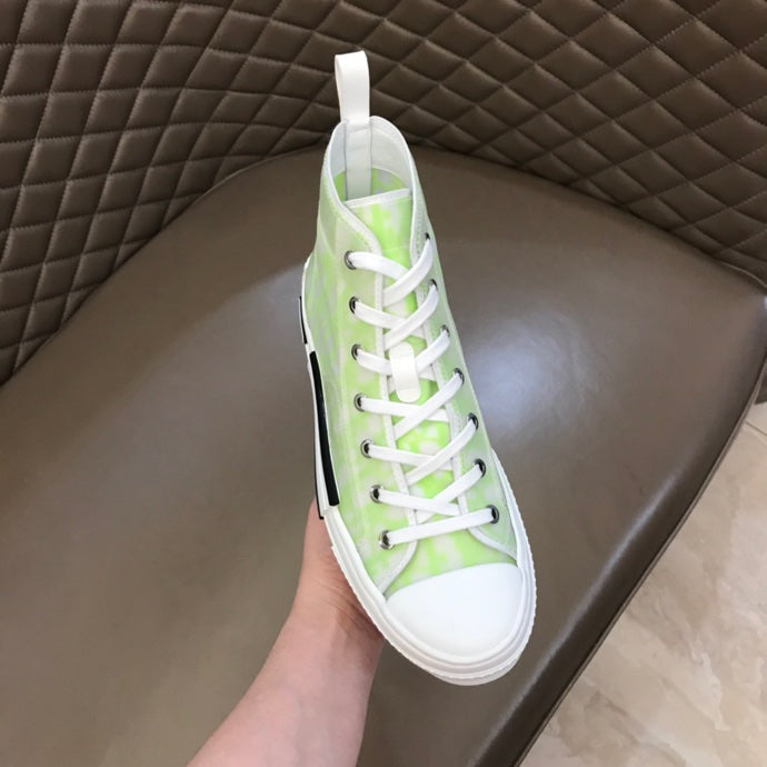 LW - DIR B23 White and Yellow HIGH-TOP SNEAKER