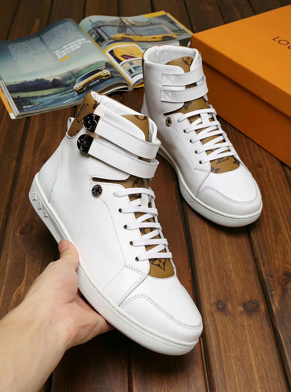 LW - LUV HIgh Top White Brown Sneaker