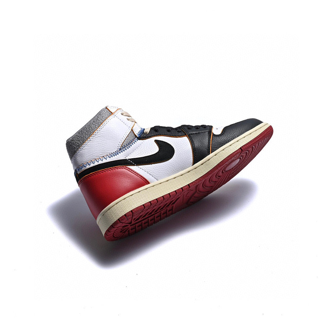 LW - Union x AJ1 High white and red stitching