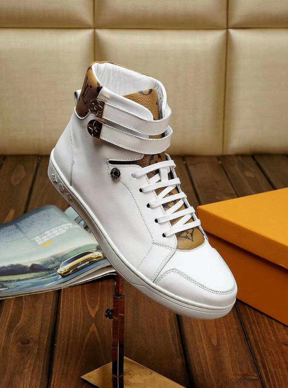 LW - LUV HIgh Top White Brown Sneaker