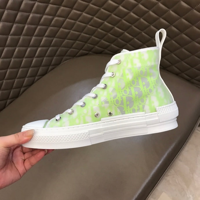 LW - DIR B23 White and Yellow HIGH-TOP SNEAKER