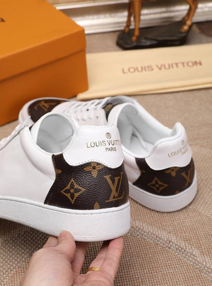 LW - LUV LWnogram Denim Brown and White Sneaker