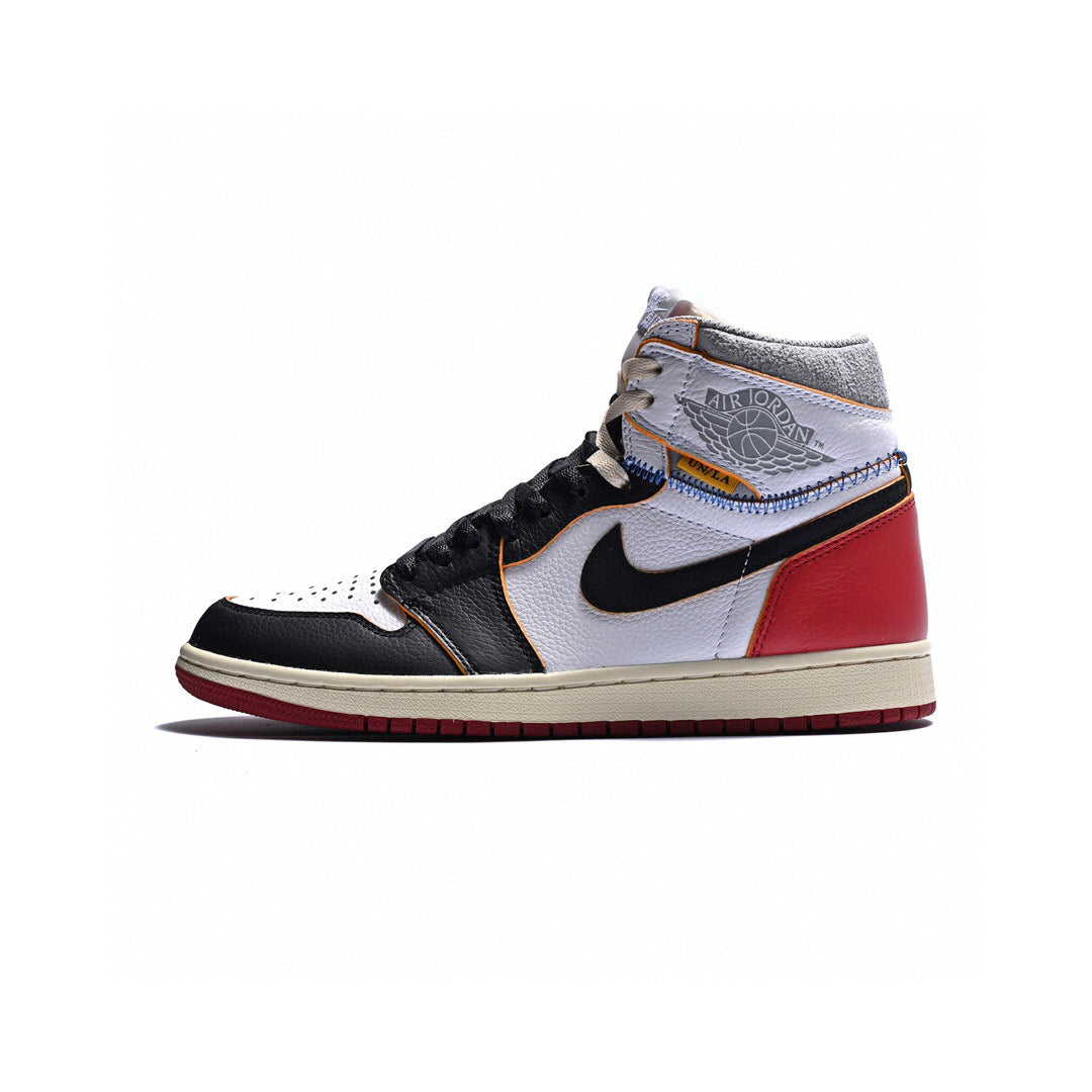 LW - Union x AJ1 High white and red stitching