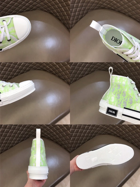 LW - DIR B23 White and Yellow HIGH-TOP SNEAKER