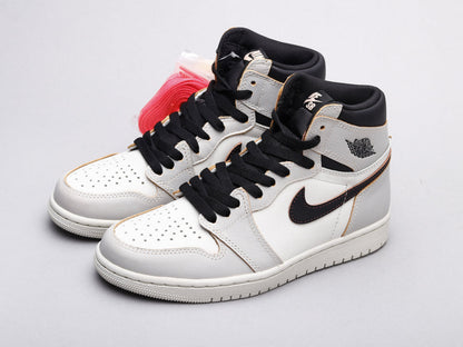 LW - AJ1 gray and white scratch shoes for women