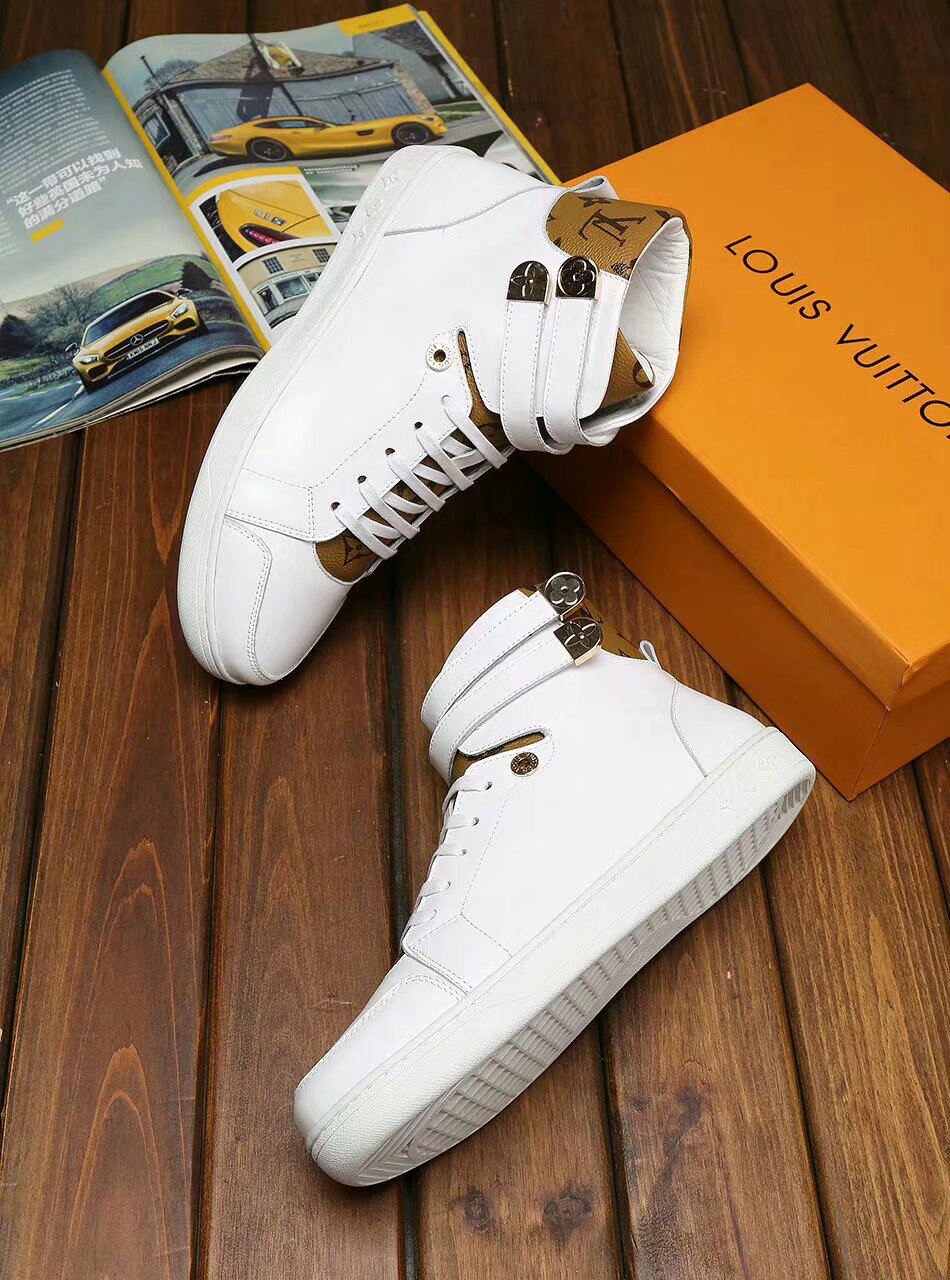 LW - LUV HIgh Top White Brown Sneaker