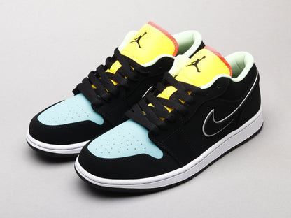 LW - AJ1 Black, blue and yellow stitching