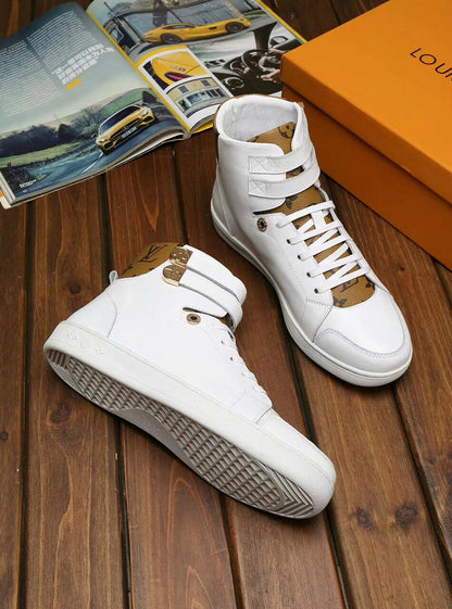 LW - LUV HIgh Top White Brown Sneaker