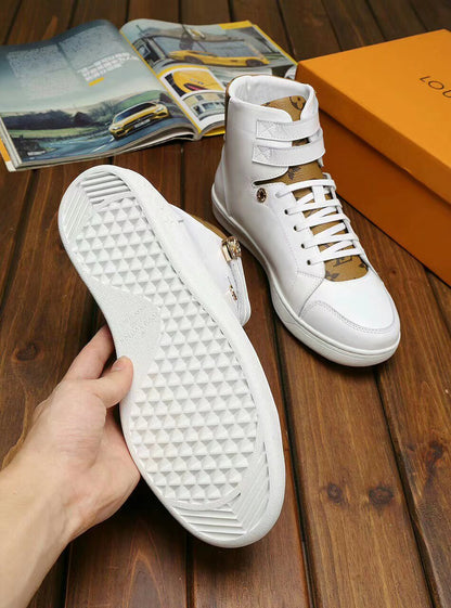 LW - LUV HIgh Top White Brown Sneaker